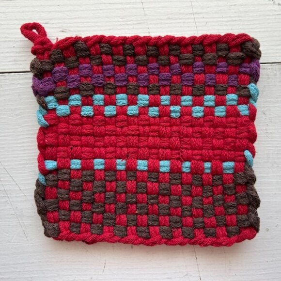 Handwoven Cotton Potholder - Picture 1 of 2